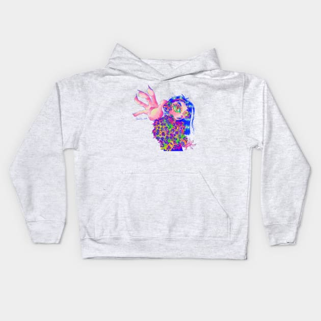 Cat girl Kids Hoodie by juulsart